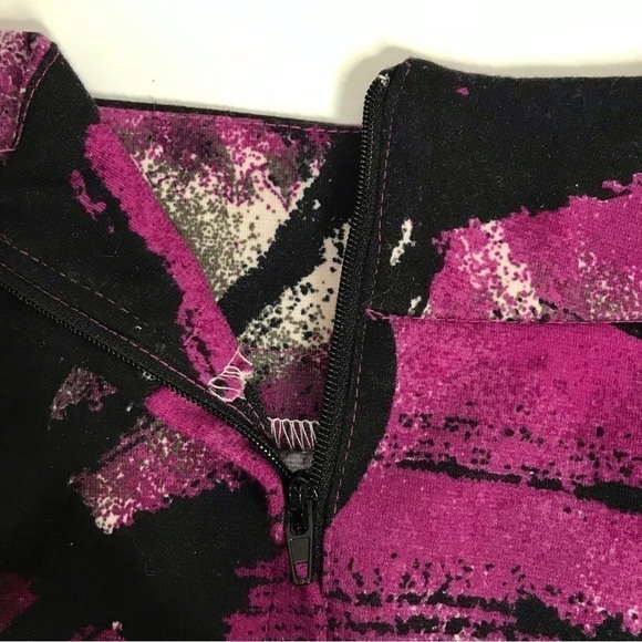 MY MICHELLE Circle Skirt Magenta Black Grey White Back Zipper Size 5/6 Medium - Picture 6 of 10